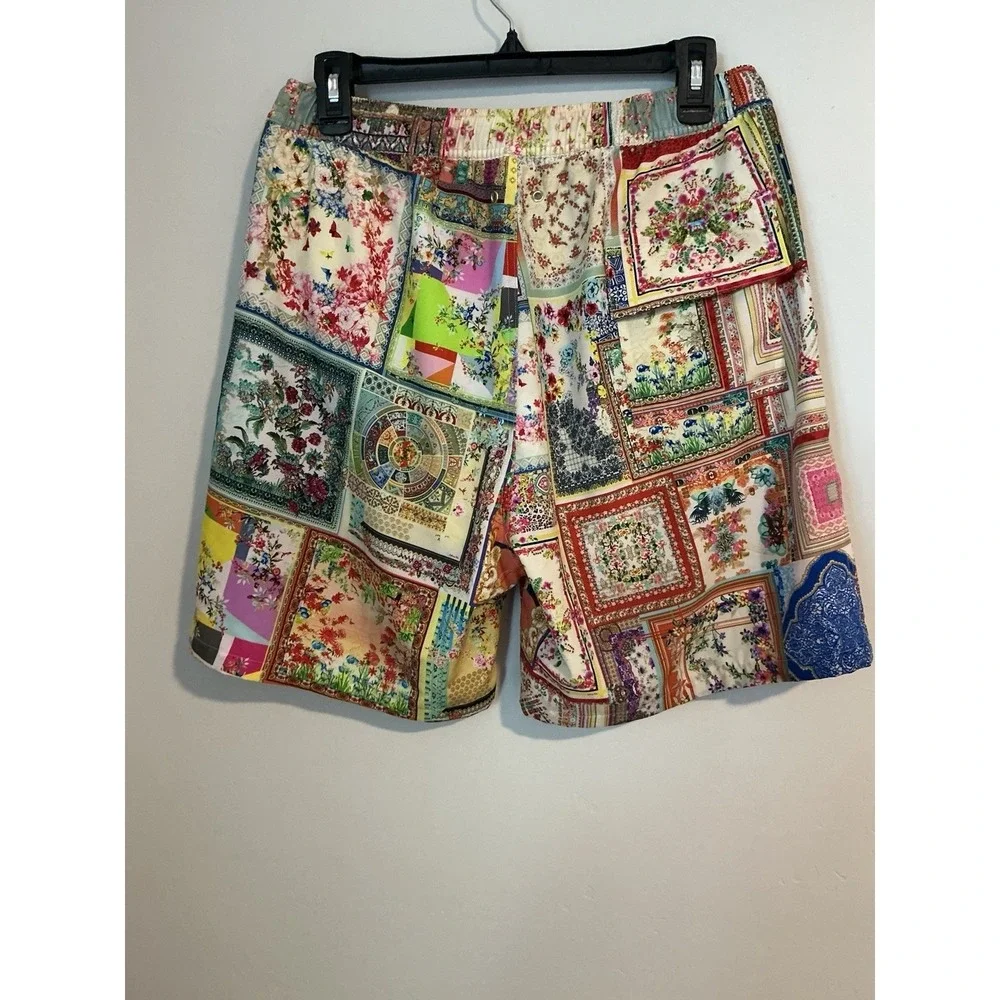 Johnny Was Annika Swim Trunks Shorts Mens Multicolor Lined Floral Beach Resort M